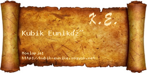 Kubik Euniké névjegykártya
